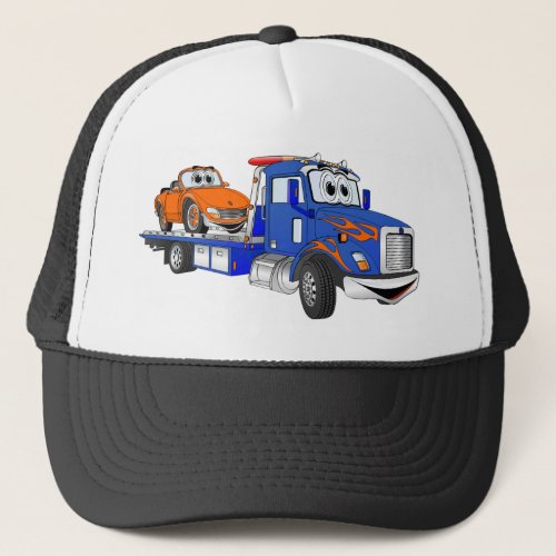 Blue Flatbed Tow Truck Trucker Hat