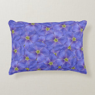 Blue Flax Seamless Pattern Accent Pillow