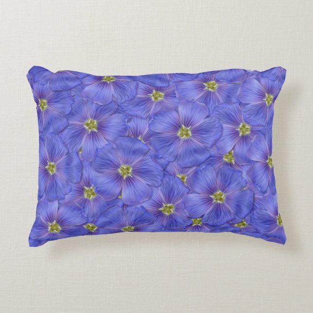 Blue Flax Seamless Pattern Accent Pillow (Front)