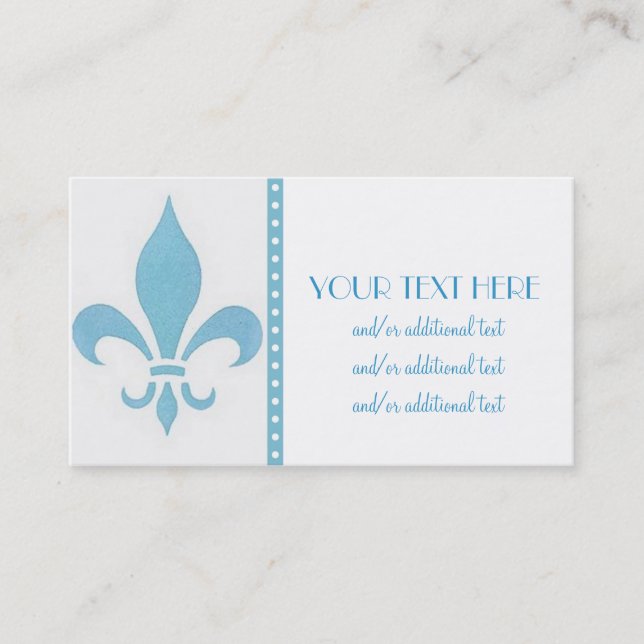 Blue Fleur De Lis Business Card (Front)