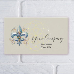 Blue Fleur-de-Lis Business Card