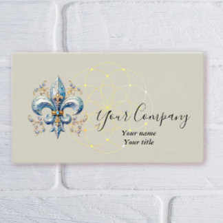 Blue Fleur-de-Lis Business Card