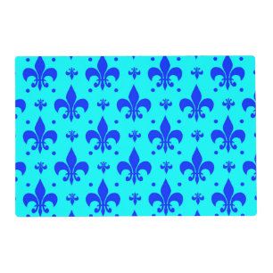 Blue Fleur-de-lis Pattern Design  Placemat