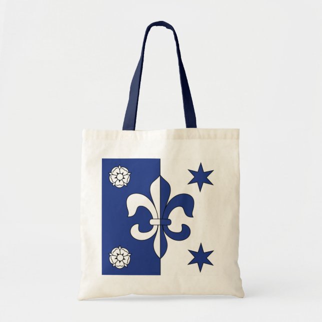 Blue Fleur-de-lis Tote Bag (Front)