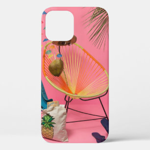 Blue flip-flop beside chair iPhone 12 case