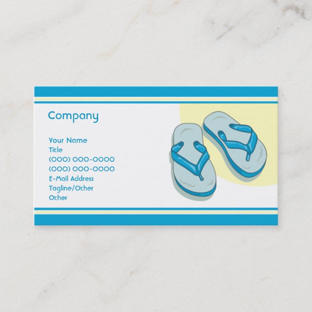 Blue Flip Flops Business Card (Front)