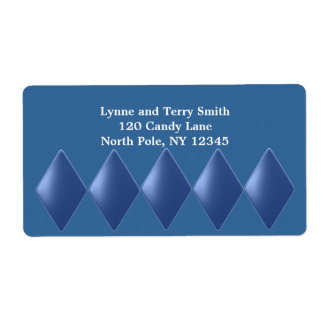 Blue Floating Diamond Pattern Label