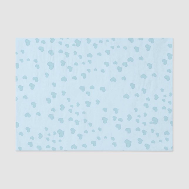 Blue Floating Hearts  Tissue Paper (Front)