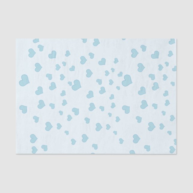 Blue Floating Hearts  Tissue Paper (Front)
