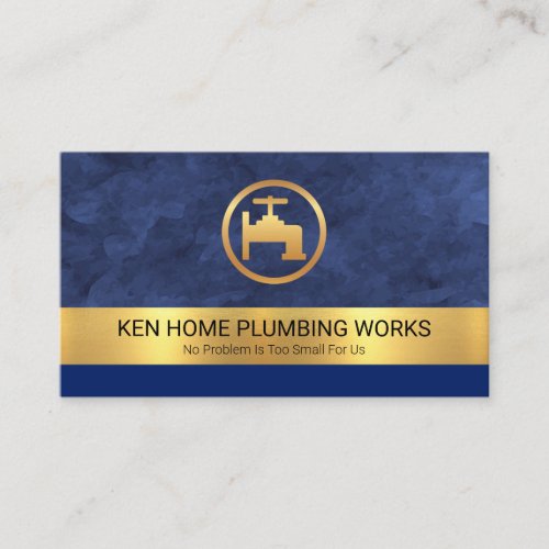Blue Flood Waters Gold Faucet Layer Plumbing Business Card