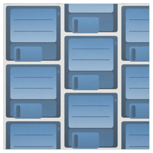 Blue Floppy Disk Pattern Fabric