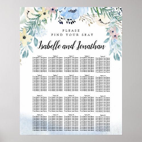 Blue Floral 20_Table DIY Wedding Seating Chart