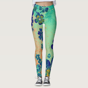 Blue Floral #2 Leggings