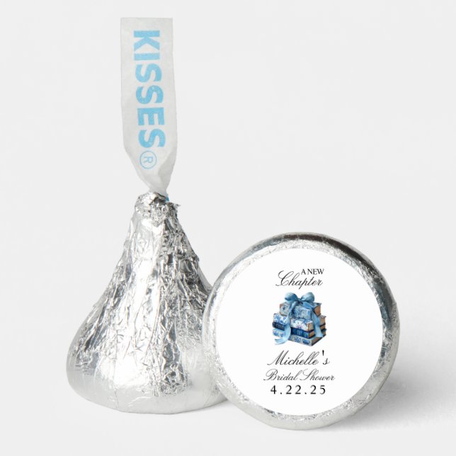 Blue Floral A New Chapter Bridal Shower  Hershey®'s Kisses® (Front)
