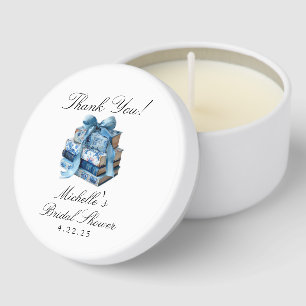 Blue Floral A New Chapter Bridal Shower  Mini Candle Favors