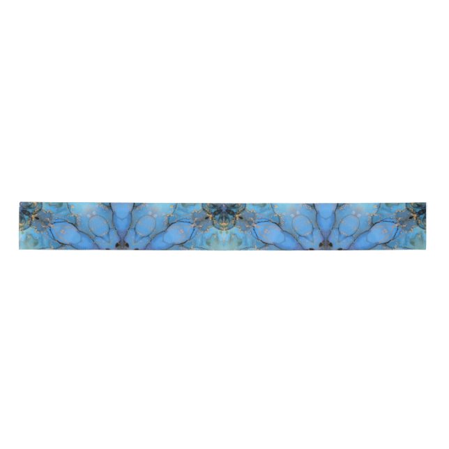 blue floral abstract background  satin ribbon (Front)