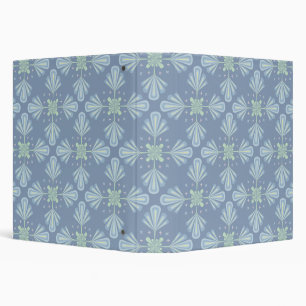 Blue Floral Abstract Pattern 3 Ring Binder