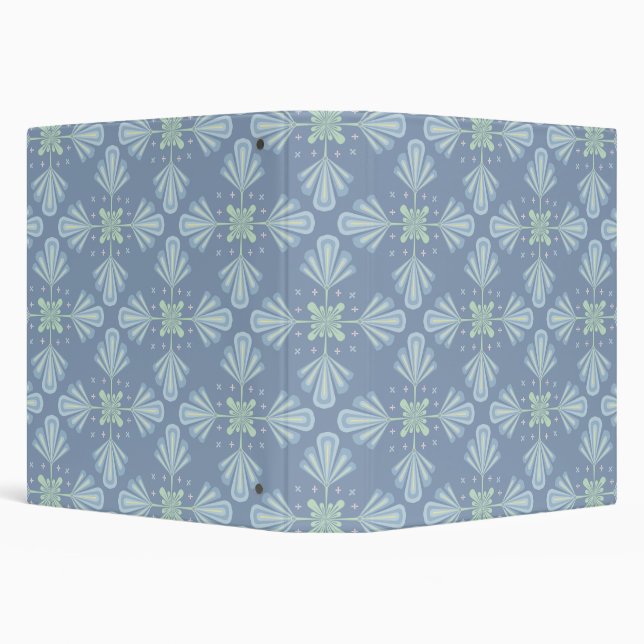 Blue Floral Abstract Pattern 3 Ring Binder (Background)