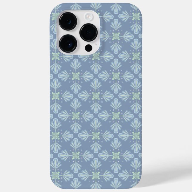 Blue Floral Abstract Pattern Case-Mate iPhone Case (Back)