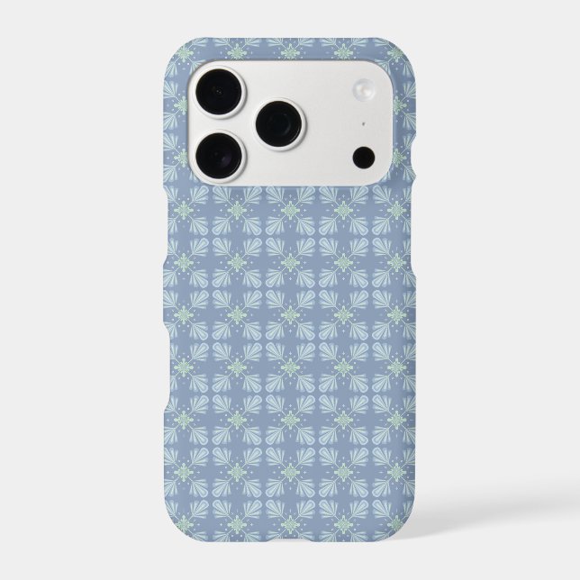 Blue Floral Abstract Pattern Iphone Case (Back)