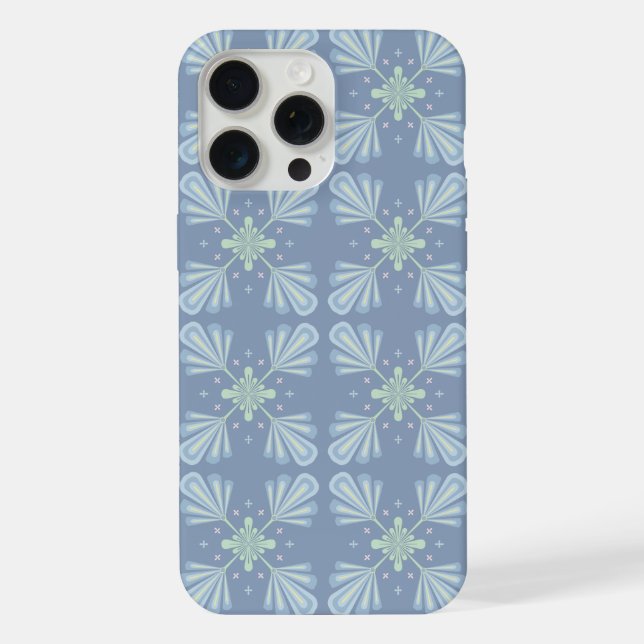 Blue Floral Abstract Pattern Iphone Case (Back)