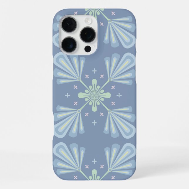 Blue Floral Abstract Pattern Iphone Case (Back)