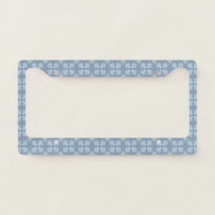 Blue Floral Abstract Pattern License Plate Frame