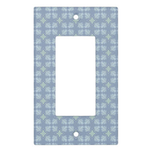 Blue Floral Abstract Pattern Light Switch Cover