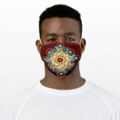 Blue Floral Abstract Vector Art Adult Cloth Face Mask (Worn)