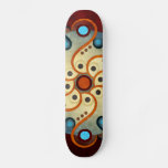 Blue Floral Abstract Vector Art Skateboard at Zazzle