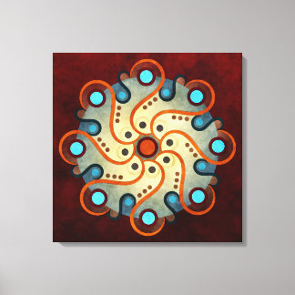 Blue Floral Abstract Vector Art Wrapped Canvas Pr Print