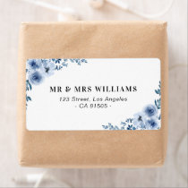 blue floral address label blue floral address label