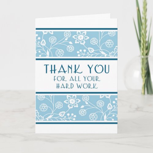 Blue Floral Administrative Professionals Day Card