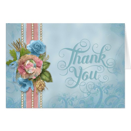 Blue Floral All Occasion Card (Front Horizontal)