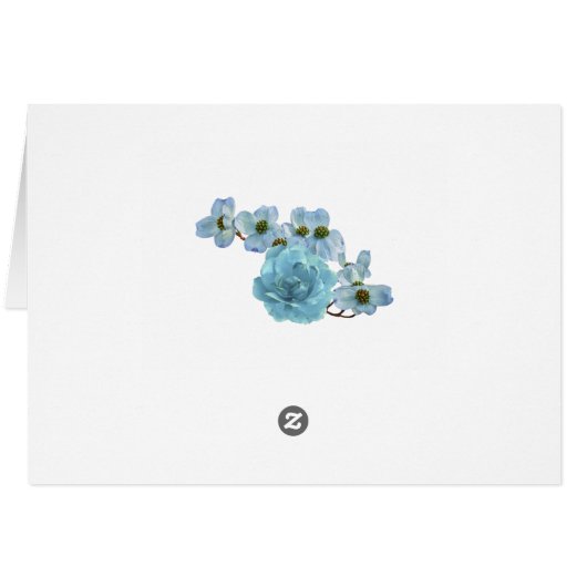 Blue Floral All Occasion Card (Back Horizontal)