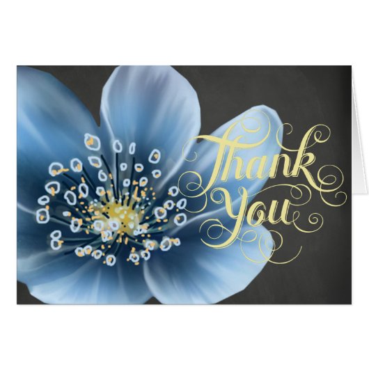 Blue Floral All Occasion Card (Front Horizontal)