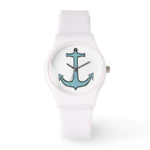 Blue Floral Anchor Watch