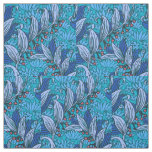 Blue Floral Antique Boho Modern Fabric