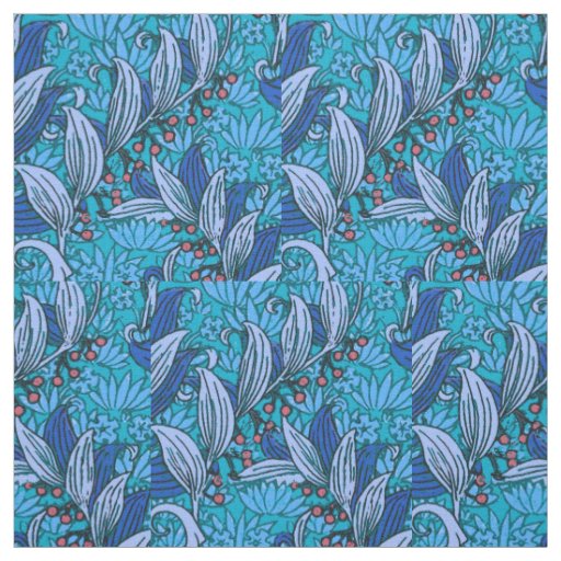 Blue Floral Antique Boho Modern Fabric