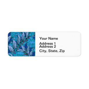 Blue Floral Antique Boho Modern Label