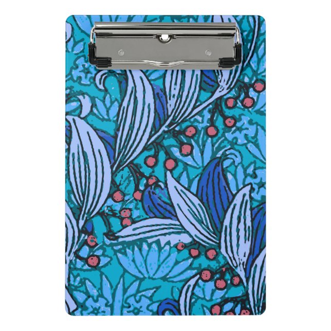 Blue Floral Antique Boho Modern Mini Clipboard (Front)