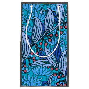 Blue Floral Antique Boho Modern Small Gift Bag