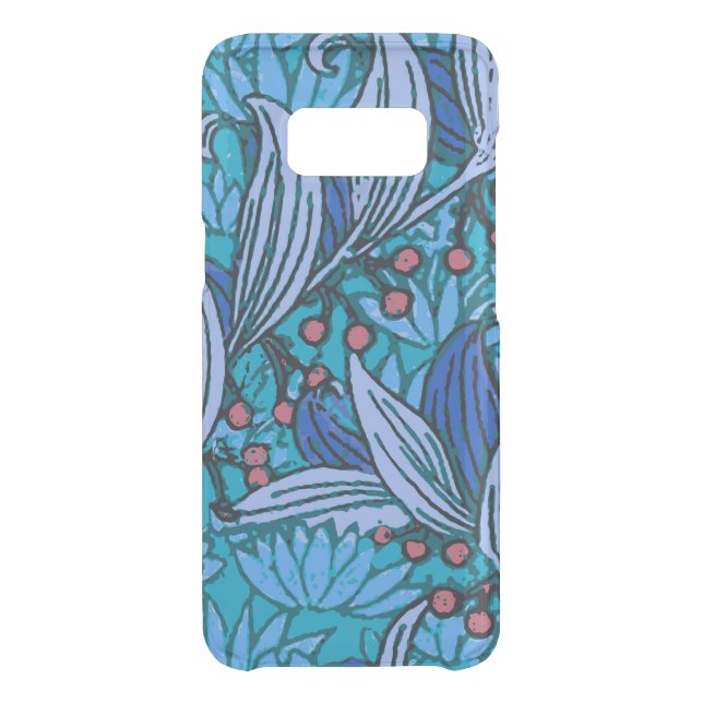 Blue Floral Antique Boho Modern Uncommon Samsung Galaxy Case (Back)