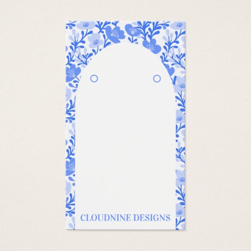 Blue Floral Arch Earring Jewelry Display Card