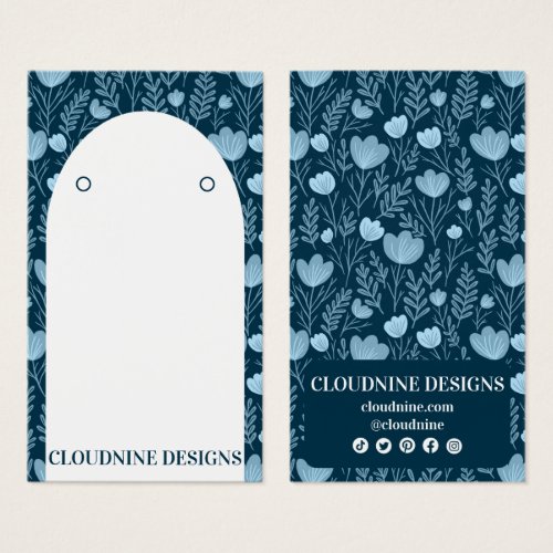 Blue Floral Arch Earring Jewelry Display Card