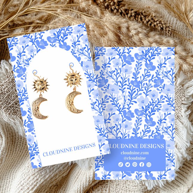 Blue Floral Arch Earring Jewelry Display Card (Blue Floral Arch Earring Jewelry Display Card
)