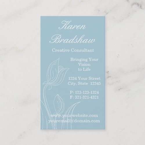 Blue Floral Arrangement Designer Business Cards