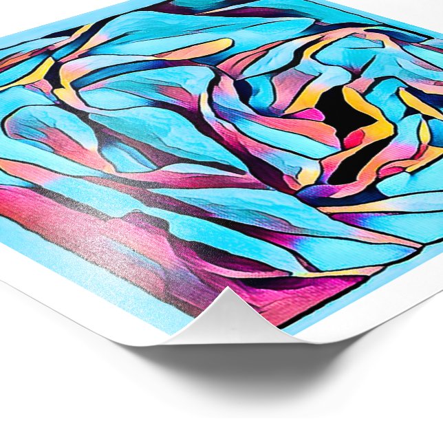 Blue Floral Art Print (Corner)