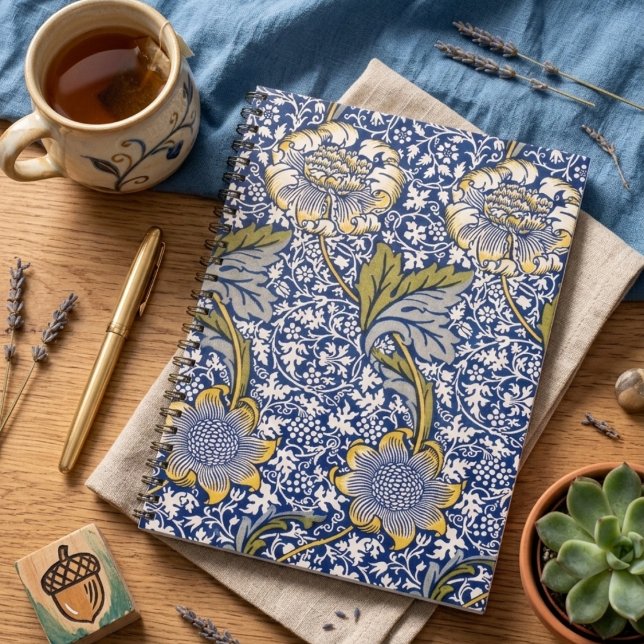 Blue Floral Artist Design William Morris Notebook  (Creator Uploaded)