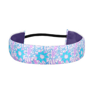 Blue Floral Athletic Headband
